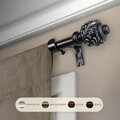 Kd Encimera 0.625 in. Aria Curtain Rod with 28 to 48 in. Extension, Black KD3293544